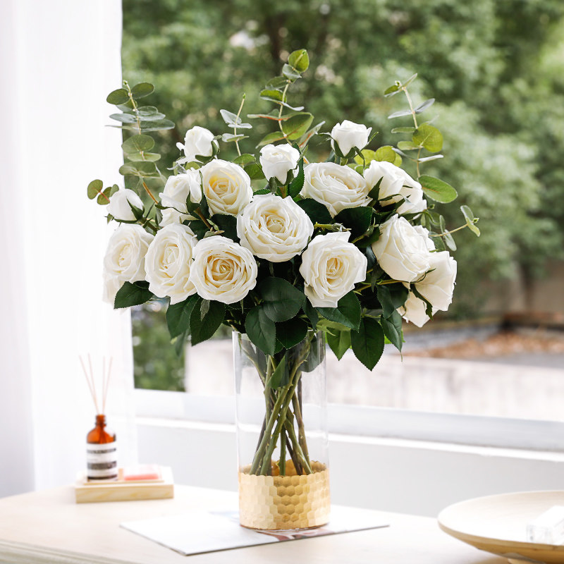 Moisturizing Rose Flower Simulation Flowers High Simulation Nordic Hand Moisturizing Decoration Flower Table Flowers Fake Flower Living Room Pendulum