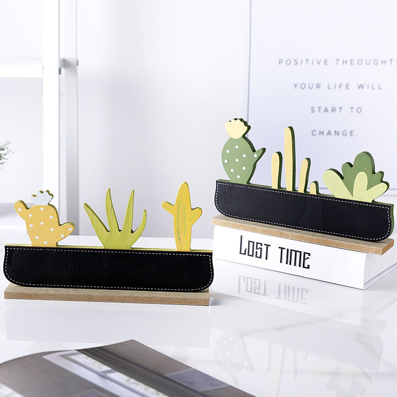Nordic cute wooden cactus ornaments room desktop decorations ins Girl heart bedroom creative furnishings