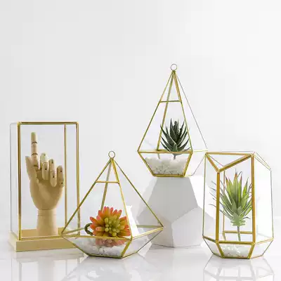 Nordic decorative geometric glass cover flower room decoration living room display home clothing shop cafe craft gift decoration
