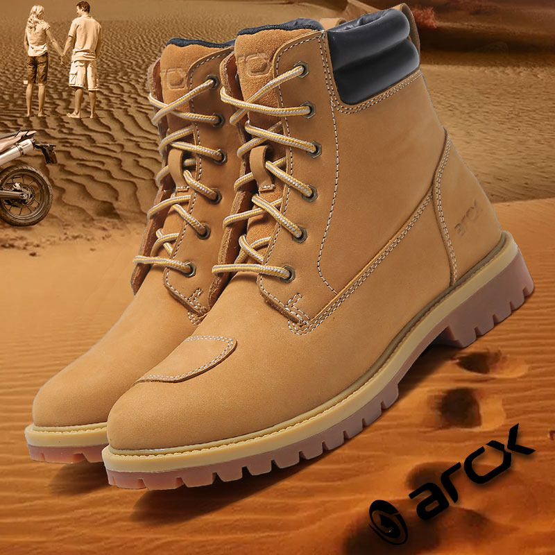arcx yakushi motorcycle leather small yellow boots road anti-fall shoes casual retro men's and women's motorcycle shoes riding boots
