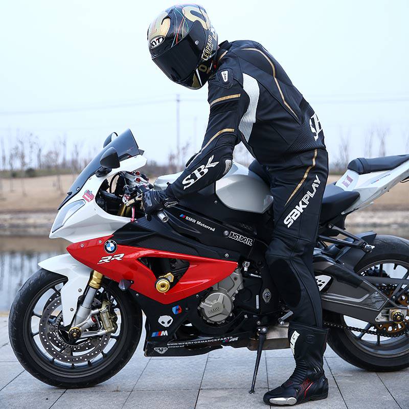 SBK one-piece leather racing suit motorcycle riding suit competitive track motorcycle suit men's anti-fall heavy machine four seasons women