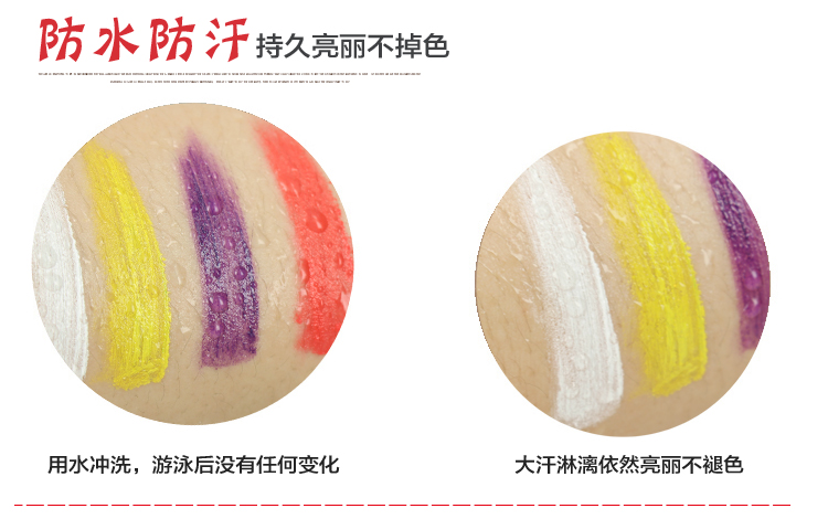 Charm Pan 汐 Body Painted Mặt Sơn Cơ Thể Kem Giáng Sinh Halloween Bóng Trẻ Em Sơn Chống Thấm Nước hình xăm dán nhỏ đẹp