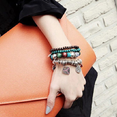 Korean and Japanese Retro Four-Piece Bracelet Set, Sweet Bracelet for Women, Korean Style Multi-Layer Ethnic Style Bracelet, Student Jewelry, Trendy Hand Accessories