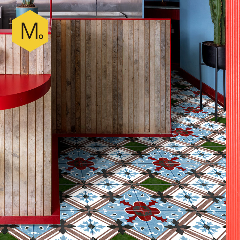 Weekend home Nordic retro small floral brick make-up room Toilet Tile Kitchen Wall Brick Balcony Xuan Guan Terrace Brick