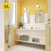 Momojia light French bathroom tiles daisy tiles cream style kitchen bathroom wall tiles balcony floor tiles