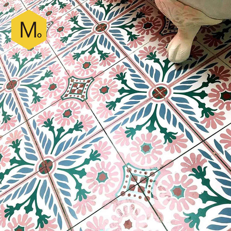 Nordic vintage tile kitchen bathroom floor pink floor tile non-slip balcony tile antique brick wall tile 300