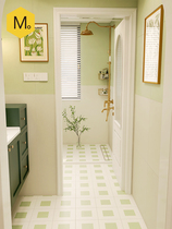 Momojia French bathroom tiles small flower tiles fresh avocado green bathroom micro-cement wall tiles kitchen floor tiles