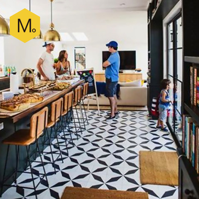 Custom design light American Nordic black and white small flower brick kitchen dining room bar Balcony Floor Tiles Dressing Room Tiles