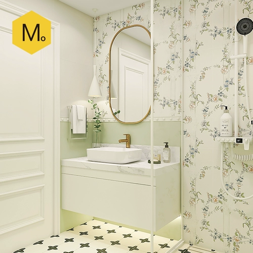 Последний дом зеленый свежий и свежий плитка для ванной