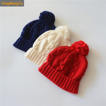 Boys cotton knitted hat autumn and winter baby pullover hat baby English ear protection hat boy winter hat