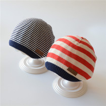 Baby knitted hat spring and autumn winter male baby thin cotton pullover cap newborn protection halogen door cap striped tire cap