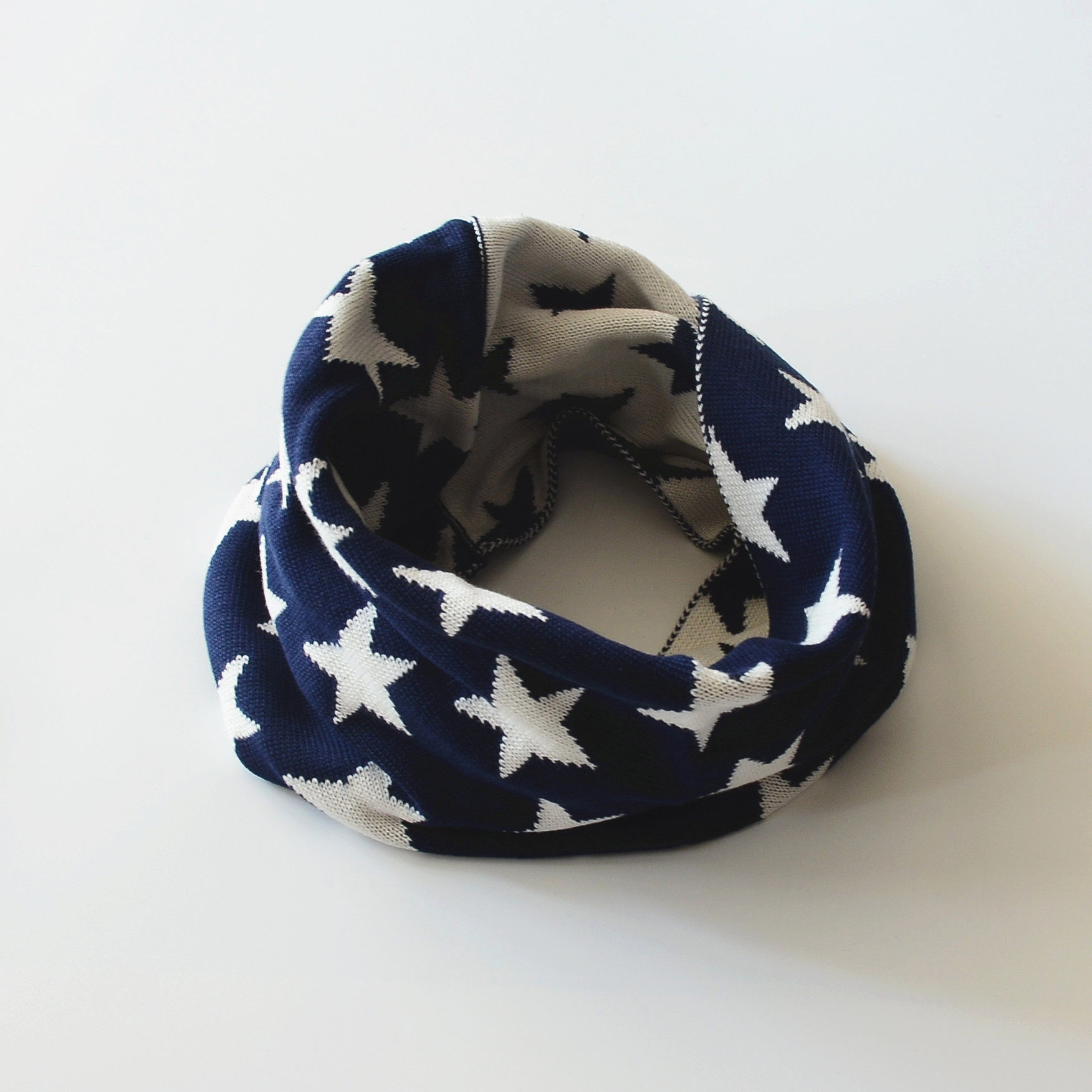 Boy warm neck cover autumn and winter infant child simple knitting around the neck boy European and American pentagonal scarf