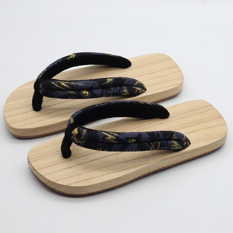 Japanese-Style Wooden Clogs for Men and Women, Cosplay Wooden Clogs, Flip-Flop Wooden Slippers for Men, Summer Home Wooden Shoes, Non-Slip