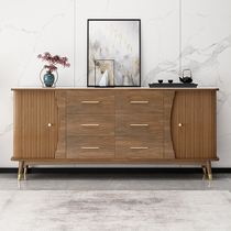 New Chinese side cabinet wine cabinet integrated wall solid wood living room light luxury locker home kitchen cupboard side cabinet