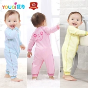 Youqi bé Xiêm quần áo cotton mùa xuân và quần áo mùa thu bé gái 0 tuổi 1 mùa thu và mùa đông cơ sở đồ ngủ dài tay 3 tháng 6