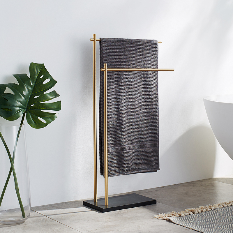 artikel brass marble floor towel rack Nordic minimal modern luxury bathroom hanging towel rack