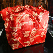 Embroidery Wedding baggage leather Wedding red envelope wrapped cloth Dowry brocade happy basin props Large dowry cloth Bridal supplies