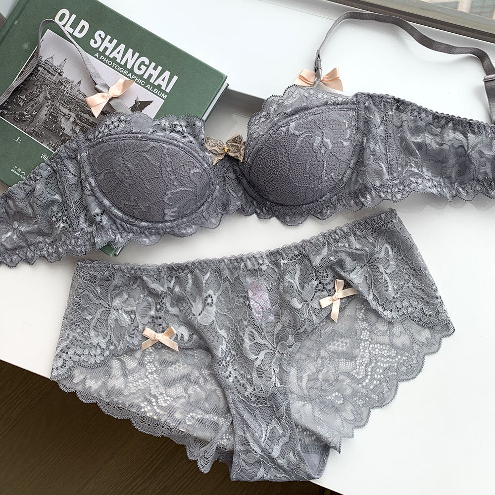 New teen girl white slim in Europe and America Sexy Lace Little Cuddly Suit Half A Cup Poly Woo Underwear Bra Bra Bra