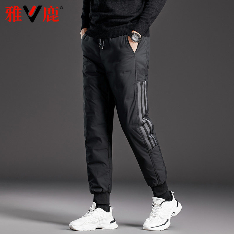 Jadeer Down Pants Men's 2023 New Winter Outwear Casual Pants Thickened Warm Duck Suede Men's Body Cotton Pants-Taobao