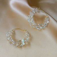 New Earrings Fashion Accessories Simple Cool Crystal Ring Te