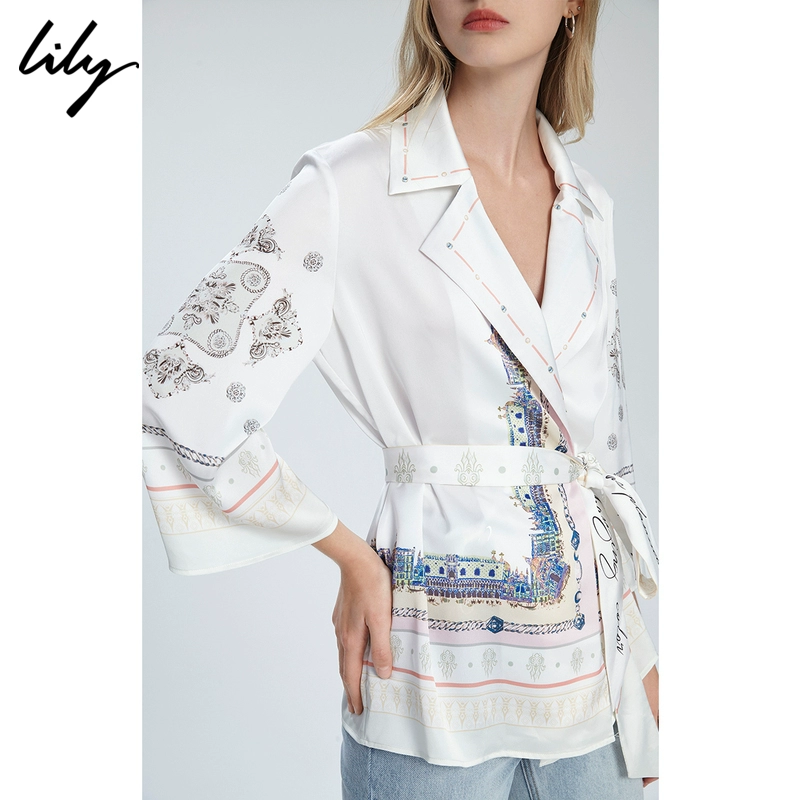 Lily2020 mùa hè mới của phụ nữ thời trang in dây đeo thắt lưng eo nhẹ phù hợp với áo khoác 2920 - Business Suit