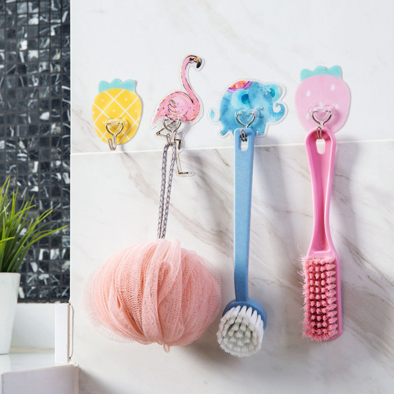 Free of perforated adhesive hooks Bathroom Door Rear Hangers Hook Creative Kitchen Walls No Marks Wall-mounted Slime Flawless