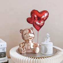 Home Decoration 12 Years Old Shop Decoration Home Internet Celebrity Balloon Little Bear Decoration Electroplated Violent Bear High end Living Room TV Cabinet Products Light Luxury and High end Sense