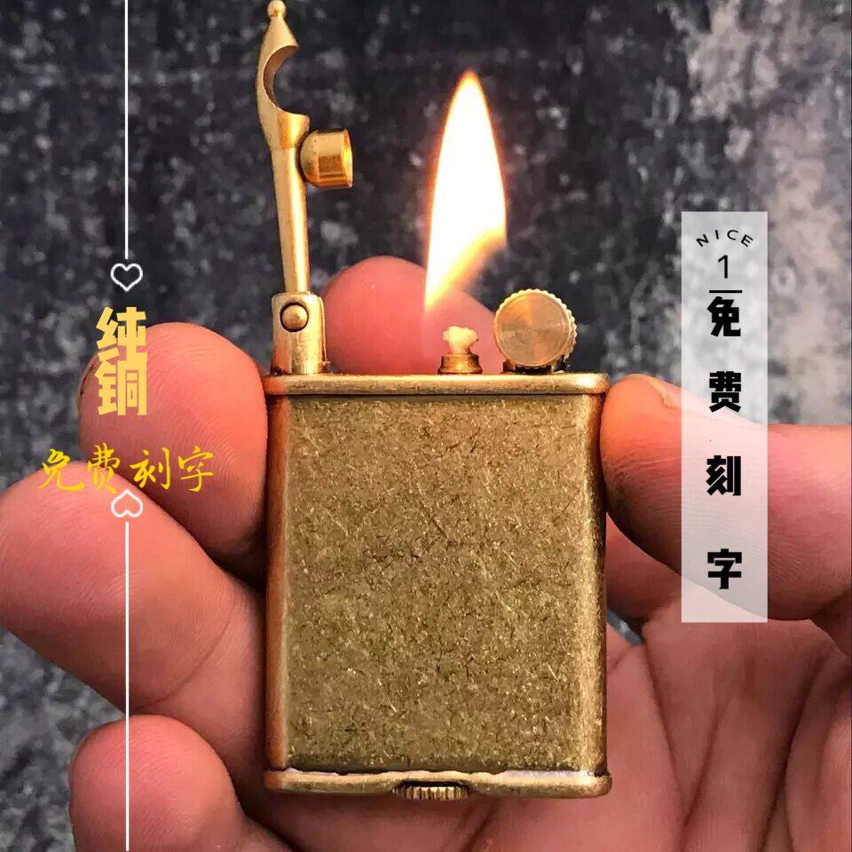 (Super Play) Pure Bronze Cannon Bench of the same Kerosene Lighter Creative Portable Retro Arm Machine Gift