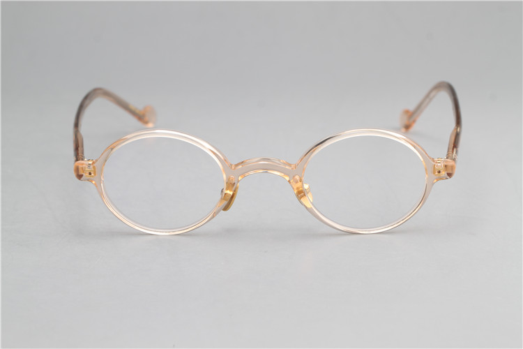 Kính retro gọng kính nữ handmade kính khung tròn nhỏ kính hình bầu dục kính siêu nhẹ tấm kính khung nữ - Kính khung kính monster