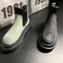 Tide cards 2024 Winter new gush Martin boots for Inn Wind Short boots Mens foot Foot Pedal Thick Base Locomotive Boots Man