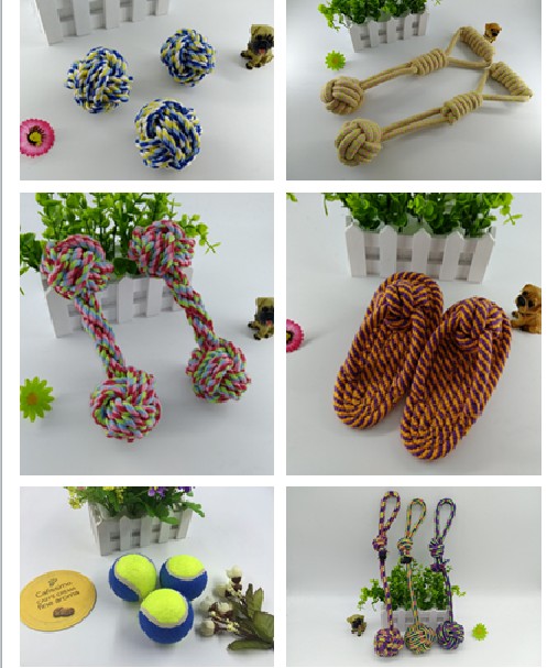 3pcs dog toy ball bite-resistant golden retriever teddy molar cotton ball cotton thread toy puppy dumbbell toy