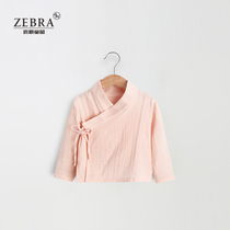 Improved Hanfu male and female children cross-collar Tang suit slanted jacket baby Chinese style parent-child retro shirt daily wear