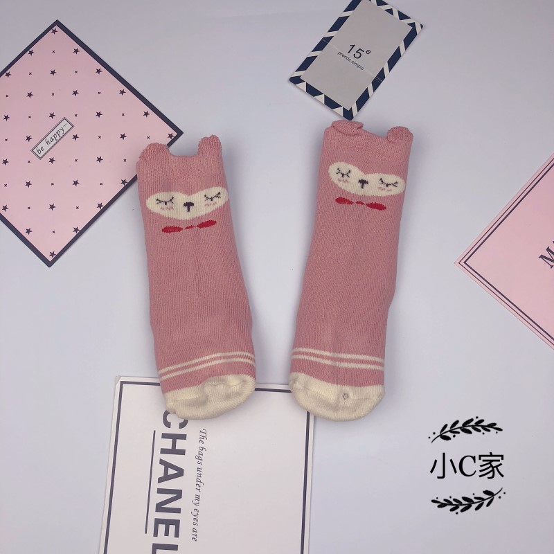 Vớ trẻ em mùa thu và mùa đông cotton terry chống trượt sàn cho bé Vớ 0-1-2 tuổi dày cộng với vớ nhung ấm vớ dày lông cừu thu đông cho bé