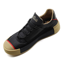 Mens 2021 new leather board shoes embossed cowhide trend casual shoes lace up versatile Daily shoes men spring and autumn