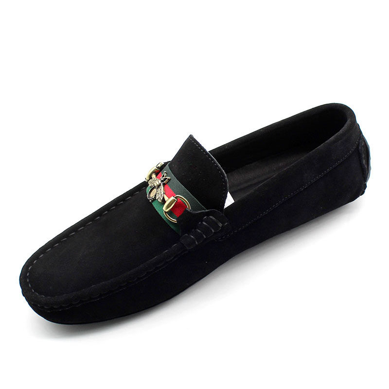 2022 autumn new beanie shoes men's leather soft bottom matte cowhide casual shoes British trend personality driving shoes