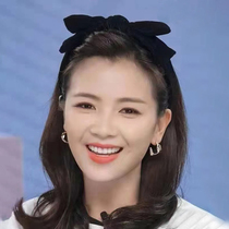 Liu Tao with autumn and winter velvet black bow hair hoop female retro wide edge high skull exquisite hairpin headband tide