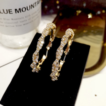 2022 New pure silver pin personality Exaggerated Large Earrings Temperament Full Drill Superior Feel Earrings Anti-Allergy Earrings