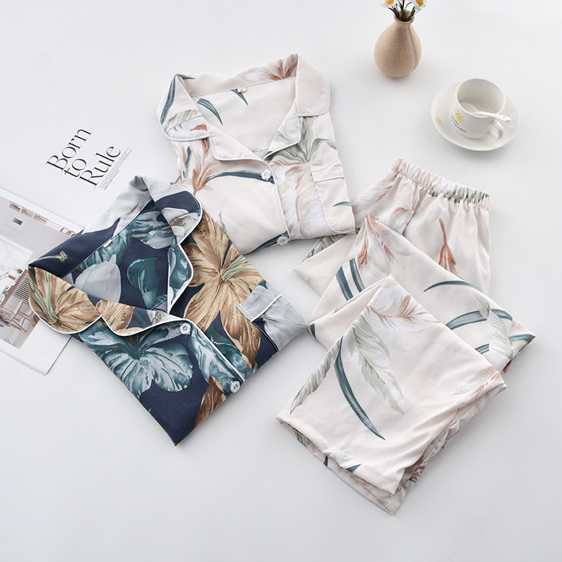 Strict love main promotion Pure cotton pajamas women's summer thin long-sleeved artificial cotton cotton loose spring and autumn home wear set