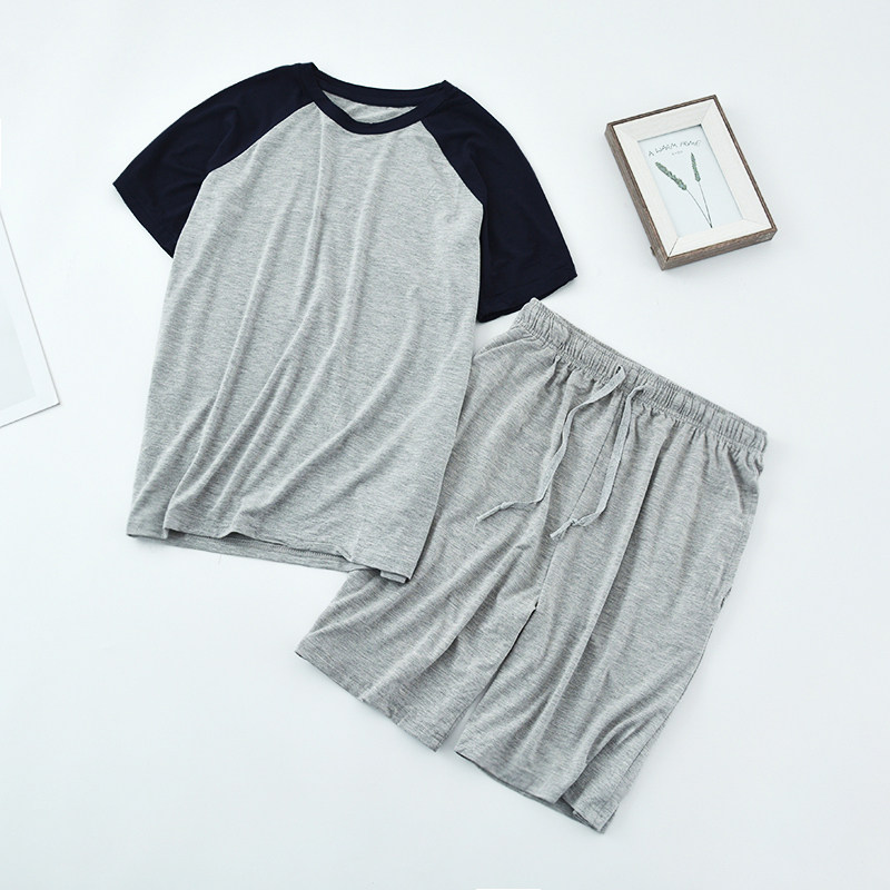 Model Pajamas men's summer shorts suit relaxed large - code sports leisure in 2021 new home suit