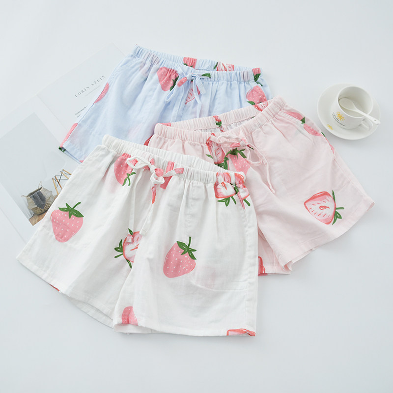 No Pressure Experience Double Layer Gauze Sleeping Pants Women Summer Pure Cotton Shorts 50% Pants Day System Easy Home Casual Shorts