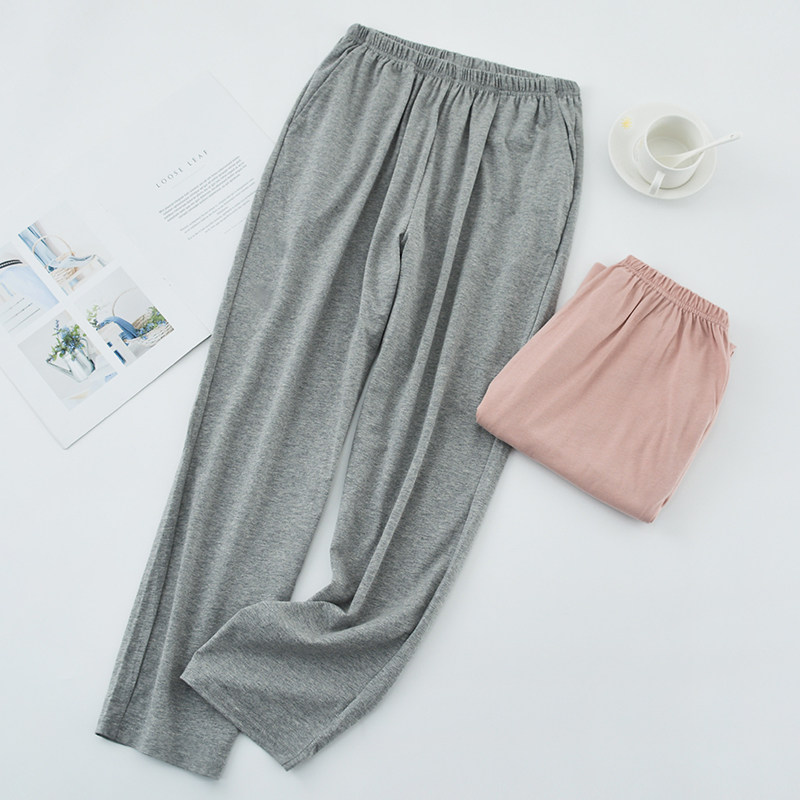 Texture Base Men's home pants couples pure cotton pants can be worn outside