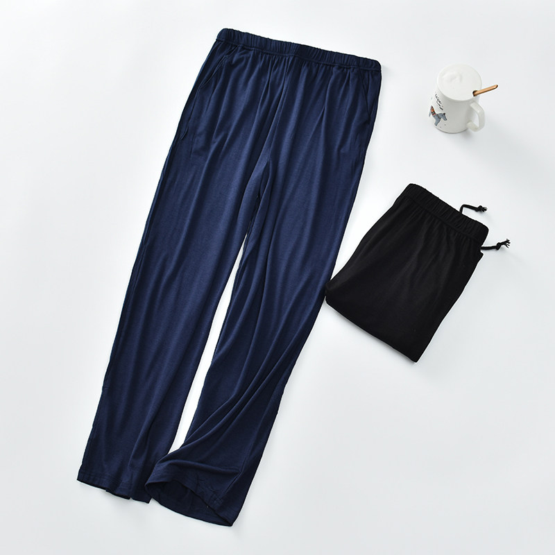 Modale Home Long Pants Spring Autumn Winter Thin straight drum Loose Large Size Pure Color Minimalist Home Pants Men's Sleeping Pants