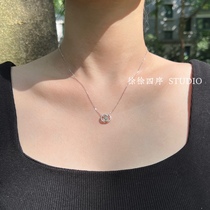 Xu Xu quad original beating heart moossan s925 pure silver necklace woman summer 100 lap lock bone chain gift