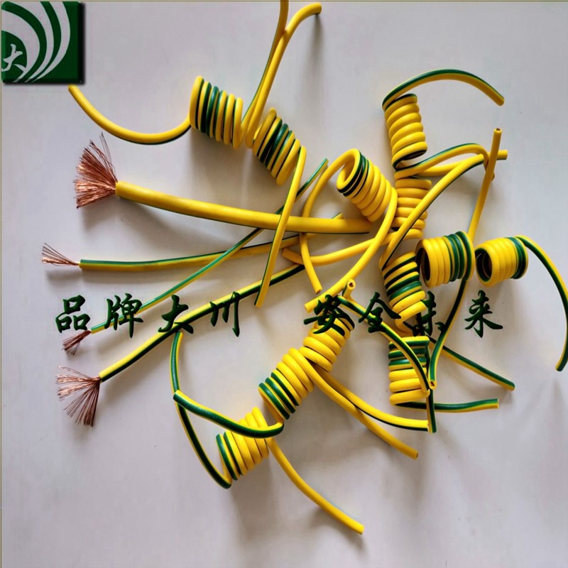 Yellow Green Spring Wire 1 Core 1 5 Squared Oil Resistant And Wear Resistance Yellow Green Bottom Line Spring Wire PU
