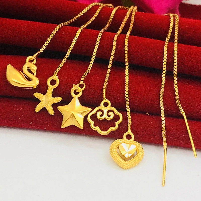 New Sarkin Ear Necklace Women's Fashion Gilded Korea Temperament Length brief stars Swan Xiang Cloud ear decoration Anti-allergy