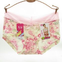 Caitian ທີ່ແທ້ຈິງ underwear ແມ່ຍິງແອວສູງ 30766 ແມ່ຍິງ summer ice ກ້ຽງຜ້າໄຫມ breathable ການດູດຊຶມຄວາມຊຸ່ມຊື່ນຂະຫນາດໃຫຍ່ໄຂມັນ ladies boxer briefs