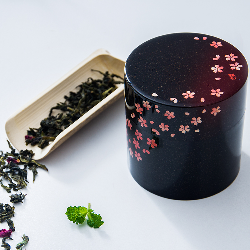 Fujiwara Japan Imports of HAKOYA and Cane Cherry Tea Leaf Jar Cherry Blossom Tea Barrel Coffee Storage Tank-Taobao