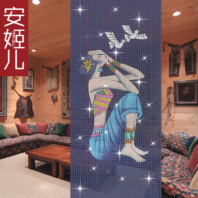 Anj Pediment Crystal Painting Curtain 17 Ethnic Wind Teenage Girl Pattern Door Curtain Creative Living Room Bedroom Partition Bead Curtain Discount