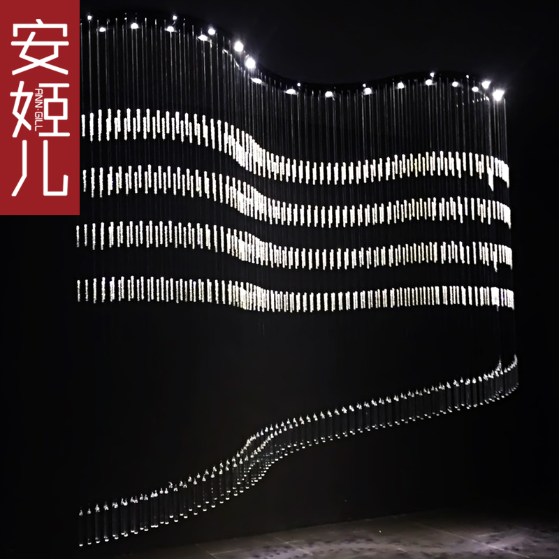 AngJi Pediatrics Custom Engineering Hanging Curtain Crystal Pattern Curtain Clubhouse Creative Hanging Curtain Hotel Partition Window Bar Bead Curtain