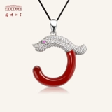 Китайский агатовый музей, украшение в форме дракона, ожерелье, подвеска, мужской аксессуар, серебро 925 пробы, подарок на день рождения